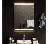 GeenYuu LED Bathroom Mirror 60x80 cm, IP65 Waterproof Vanity Wall Mirror with USB Interface, Modern Rectangle Hanging Mirror for Washroom Decor