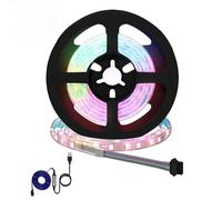 GeenYuu LED Strip 2 Pieces Black and Transparent 1200 mm, Flexible Interior Lighting with USB Power Supply, Dimmable, for Room, Balcony, Patio, Party and Christmas Decoration