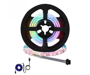 GeenYuu LED Strip 2 Pieces Black and Transparent 550 mm Flexible Light Tube Interior Lighting USB Power Supply for Room Balcony Party with Colour Changing and Modern Decoration