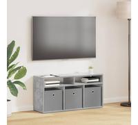 GeenYuu Lowboard with Drawers and Storage Space Concrete Grey 87 x 27.5 x 43 cm, Modern TV Board and Media Furniture, Versatile Low Cabinet Shelf for Living Room and Bedroom