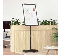 GeenYuu Magnetic Whiteboard Black and White EPS 62 x 62.5 x 197 cm Mobile Stand with 5 Wheels, Height Adjustable 156-197 cm, Ideal for Office, Presentation, Trade Show and Presentation