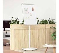 GeenYuu Magnetic Whiteboard EPS Grey White 62 x 62.5 x 197 cm with Mobile Holder Height Adjustable for Office, Presentation, Trade Fair and Training