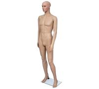 GeenYuu Mannequin Mannequin Made of Environmentally Friendly PP Beige, Size 54, 187 cm Tall with Adjustable Head and Arms, Includes Glass Base Plate and Aluminium Stand for Boutique and