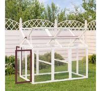 GeenYuu Mocha Outdoor Run Made of Solid Pine Wood 141 x 94 x 104 cm with Wire Mesh for Rabbit Hutch and Small Animal Cage, Outdoor Run in the Garden, Protection and Plenty of Space