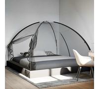 GeenYuu Mosquito Net Tent Mongolian Black 200 x 200 x 135 cm with 220 Mesh Mosquito Net for Bed Single Bed Double Bed Camping Outdoor Travel Sleeping Bag Hammock