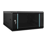 GeenYuu Network Cabinet with Storage, Black, Steel Enclosure 60 x 60 x 35 cm, Wall Mounted, Secure Protection for Server, NAS, Hard Drive and Backup in the Office or Home Office