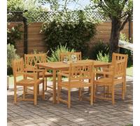 GeenYuu Outdoor Bench 6 Pieces Natural 56 x 55.5 x 90 cm Solid Wood Acacia Rustic Weatherproof Garden Patio Balcony Comfortable