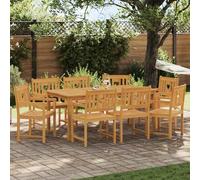 GeenYuu Outdoor Bench 8 Pieces Natural Solid Wood Acacia 56 x 55.5 x 90 cm Weatherproof Rustic Stable for Garden Patio Balcony with Armrest and Easy-Care Oiled Surface