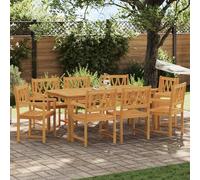 GeenYuu Outdoor Bench, Pack of 8, Natural, 56 x 55.5 x 90 cm, Solid Acacia Wood, Weatherproof, Rustic, Garden, Patio, Balcony, Seating with Armrests for Comfortable Outdoor Relaxing