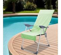 GeenYuu Outdoor Chair Hand Towels Green 130 x 60 cm, Pack of 2 Polyester and Polyamide, Quick-Drying, Absorbent, Non-Slip with Bag, Ideal for Garden, Patio, Outdoor and Pool