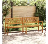 GeenYuu Outdoor Garden Bench Made of Solid Acacia Wood 220 x 55.5 x 90 cm with Backrest and Armrest, Weatherproof Wooden Bench for Patio, Balcony, Front Garden, Porch, Bench for Several People