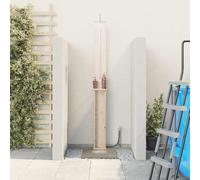 GeenYuu Outdoor Shower Natural Made of Solid Pine Wood 24 x 19 x 246 cm, Weatherproof with Height-Adjustable Shower Pipe, Rustproof Stainless Steel, Ideal for Garden, Pool, Hot Tub and Outdoor