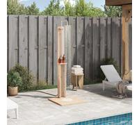 GeenYuu Outdoor Shower Natural Solid Pine Wood 75 x 76 x 217 cm Sturdy Construction Weatherproof Rustproof Ideal for Garden Pool Spa Wellness in Summer