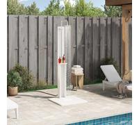 GeenYuu Outdoor Shower White Solid Pine Wood 75 x 76 x 217 cm Weatherproof with Sturdy Construction for Garden Pool and Wellness in Summer