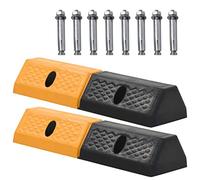 GeenYuu Pack of 2 Rubber Parking Thresholds 49 x 15 x 9 cm with Non-Slip Profile, Mounting Holes, Weatherproof, Reflective for Garage, Underground Garage, Driveway, Company Area, Parking Lot