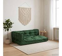 GeenYuu Pallet 3-Piece Sofa Cushion, Green, 120 x 80 x 38 cm, Fabric, Ergonomic, Non-Slip, Water-Repellent, for Garden, Patio, Balcony, Versatile as Seat Cushion, Floor Cushion, Bench Cushion