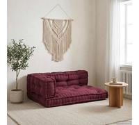 GeenYuu Pallet Sofa Cushion 3-Piece Chestnut Brown 120 x 80 x 38 cm Fabric, Outdoor and Indoor Seat Cushion, Non-Slip and Ergonomic for Garden, Patio, Balcony, Office, Wheelchair