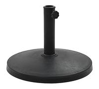 GeenYuu Parasol Base Round 10 kg Black Polyresin Weatherproof with Locking Bolts and Two Adapters for 38 and 48 mm Poles, Sturdy Umbrella Holder for Garden, Balcony, Patio, Outdoor Use