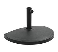 GeenYuu Parasol Base Semi-Circular 15 kg Black Polyresin with Locking Bolts and Adapters for 38 and 48 mm Poles Weatherproof Umbrella Holder for Garden Balcony Patio