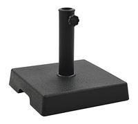 GeenYuu Parasol Base Square 8 kg Black Polyresin with Locking Bolts and Adapters for 38 and 48 mm Poles, Weatherproof Umbrella Holder for Garden, Balcony, Patio