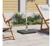 GeenYuu Parasol Stand Granite 28.5 kg Square Black with Stainless Steel Umbrella Holder Adjustable for 38/48 mm Masts, Mobile with Wheels, Non-Slip for Garden, Patio, Balcony, Outdoor Use