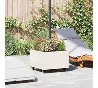 GeenYuu Parasol Stand White Steel 45 x 45 x 45 cm with Wheels and 360° Adjustable Angle for Garden Balcony Patio Heavy Stable Mobile