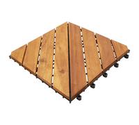 GeenYuu Patio Tiles Brown 30 x 30 cm Acacia Hardwood with Painted Surface Locking Design Durable Easy to Clean Ideal for Household Kitchen Bathroom Living Pack of 10