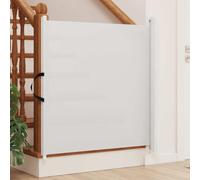 GeenYuu Pet Barrier Extendable White Safety Gate for Dogs and Cats 102.5 x 125 cm, Adjustable Barrier No Drilling Required for Stairs, Doors, Kitchen and Hallway