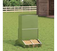GeenYuu Pig Feeder Silver Galvanised Steel 82 x 51 x 91.5 cm Automatic Gravity Dispenser Storage Weatherproof