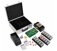 GeenYuu Poker Chips Set 300pcs 11.5g with Aluminum Case, Automatic Card Shuffler, Card Shoe, Play Mat and Accessories for Texas Holdem, Casino, Poker Evening, Tournament and Family