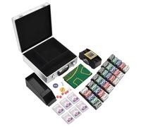 GeenYuu Poker Chips Set 600 Pieces 11.5g with Aluminium Case, Automatic Card Shuffler, 6 Card Decks, Dice, Dealer Button, Chip Holders for Casino Games Such as Texas Holdem, Black Jack, Roulette