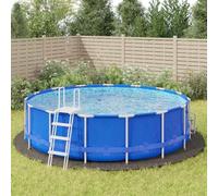 GeenYuu Pool Floor Cloth Light Grey Diameter 550 cm Made of Polyester Geotextile 5-Piece Durable Pool Underlay as Floor Protection for Swimming Pools, Breathable, Tear-Resistant, Water-Wicking