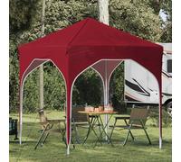 GeenYuu Pop-up Party Tent Bordeaux Red 194 x 194 x 245 cm Foldable Waterproof with Adjustable Poles and Carry Bag for Garden Patio Outdoor Events Stable Foldable