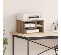 GeenYuu Printer Stand Artisan Oak 40 x 32 x 22.5 cm Wood Material Sturdy Modern for Office Home Office with Storage Space Shelf Furniture Organiser Space Saving