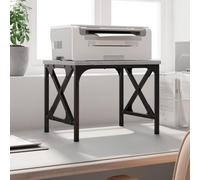 GeenYuu Printer Stand Grey Sonoma Wood Material 40 x 30 x 31 cm with Shelf and Adjustable Legs for Office Home Office Study Storage Organiser Mobile