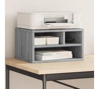 GeenYuu Printer Stand Grey Sonoma Wood Material 40 x 32 x 22.5 cm with Storage Space and Shelf, Mobile Organiser for Office, Home Office, Study, Multifunctional Side Trolley with Wheels