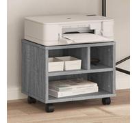 GeenYuu Printer Stand with Wheels Grey Sonoma Wood Material 41 x 32 x 34.5 cm Mobile Side Trolley with Storage Space and Shelf for Office, Home Office, Study and Scanner