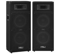 GeenYuu Professional HiFi Stage Speakers Passive 2 Pieces 1000W Peak Power 30 x 24.5 x 74 cm with Bass Reflex Openings and Handles for Party Music Studio and Home Cinema