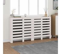 GeenYuu Radiator Cover, White, Made of Solid Pine Wood, 210 x 21 x 85 cm, with Slats Design, Storage Area, Assembly Instructions (English language not guaranteed), Accessories for Living Room