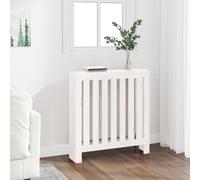 GeenYuu Radiator Cover, White, Made of Solid Pine Wood, 79.5 x 19 x 84 cm, with Slat Design, Storage Area, Assembly Instructions for Living Room, Bathroom, Bedroom, Kitchen