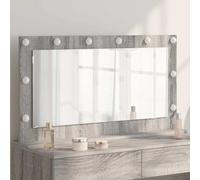 GeenYuu Rectangular Vanity Mirror, Grey Sonoma, 100x55x18 cm, Modern Framed Design with Warm White LED Strip Lights, USB Powered
