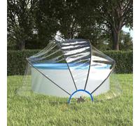 GeenYuu Round Pool Dome 315 x 158 cm PVC with Fibreglass Frame, Transparent Pool Cover, UV Protection, Mounting Material Included, Suitable for Above Ground Pools and Swimming Pools