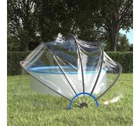 GeenYuu Round Pool Dome 406 x 203 cm PVC Transparent with Fibreglass Frame, UV Protection and Mounting Material, Ideal for Swimming Pools and Paddling Pools
