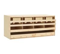 GeenYuu Set of 4 laying nest made of solid pine wood, 106 x 40 x 45 cm with removable base, folding perches, ideal for poultry, chickens, quails and egg rearing in the barn