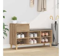 GeenYuu Shoe Cabinet Artisan Oak Wood Material 102 x 36 x 60 cm with Drawer, Space Saving for Hallway Hallway Bedroom Narrow Shoe Rack Organiser Practical Bench for Storage
