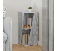 GeenYuu Side Shelf, Grey Sonoma Wood Material, 33 x 32 x 70.5 cm, Freestanding with PVC Pads, Versatile Standing Shelf for Living Room, Office, Bedroom and Hallway, Storage Space for Books, Folders