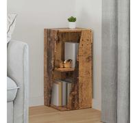 GeenYuu Side Shelf Reclaimed Wood Material 33 x 32 x 70.5 cm Freestanding with PVC Pads Standing Shelf for Living Room Office Bedroom Storage and Decoration