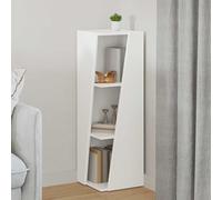 GeenYuu Side Shelf, White Wood Composite 33 x 32 x 100.5 cm, Freestanding with PVC Pads, Sturdy Standing Shelf for Living Room, Office, Bedroom, Hallway, Functional Storage and Modern Room Divider