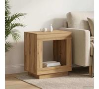 GeenYuu Side Table Artisan Oak 60 x 40 x 65 cm Wood Material Sturdy Rectangular for Living Room Bedroom Office Space Saving as Shelf and Decorative Table with Storage Space