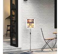 GeenYuu Silver Aluminium Exhibition Stand, 30 x 25 x 128 cm, Height Adjustable, Foldable and Mobile, Ideal for Trade Fair, Exhibition, Event, Promotion, Marketing and Presentation
